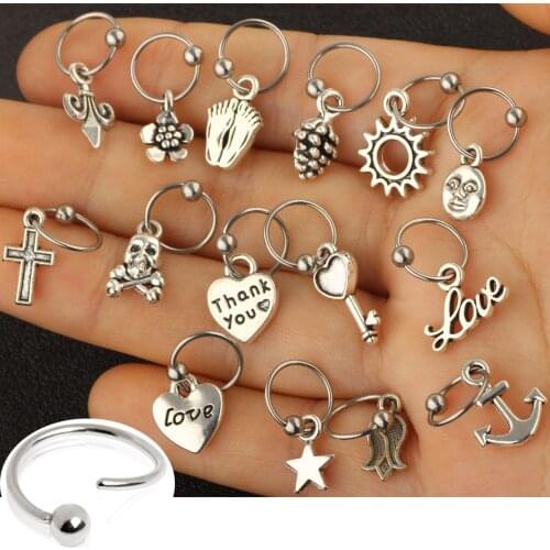 6-10mm Cz Nose Hoop Nostril Ring Flower Helix Cartilage Tragus Earring 20gx8mm Cz Cartilage Huggie Hoop Earring Jewelry