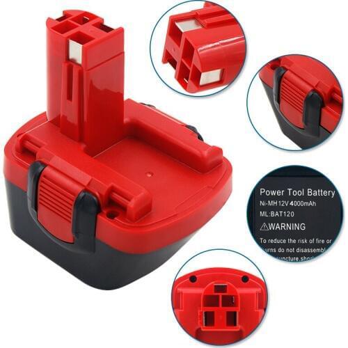 BAT043 BAT045 Replacement Rechargeable Battery 12V 4000mAh Ni-MH for Bosch Battery BAT049 BAT139 BAT120 GSR12VE-2 PSR12VE PSB12