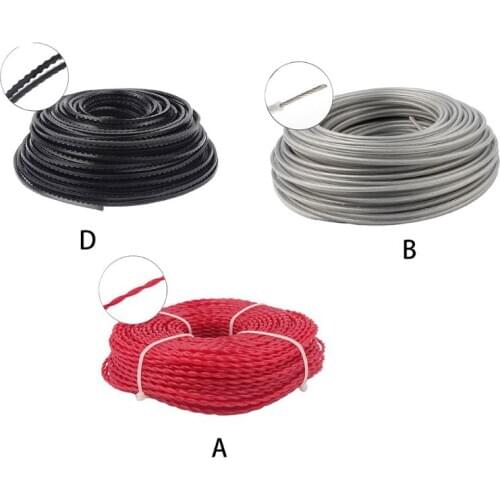 60m Nylon Trimmer Wire Rope Cord Line Strimmer Brushcutter Long Round Brush Cut Y1AD