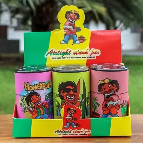 HONEYPUFF Vacuum Stash Jar Acrylic Vacuum Jar Lid For Jars Cool Pattern Food Plastic Grains Herb Container Stash Box Weed