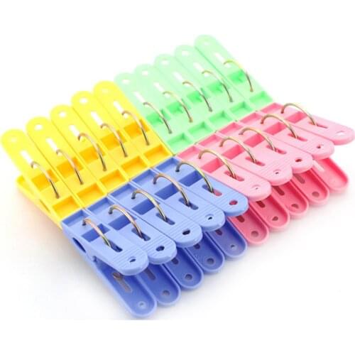 20pcs Laundry Clothes Clips Windproof Clip Cotton Quilt Clothing Photo Clothespin Paper Craft Decoration Clips Plastic Clips