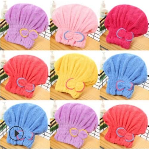 Womens Bath Towel Microfiber Pure Color Quick Drying Hair Bandana Cat Ear Style Quick Drying Fashion Household Towel Bathing
