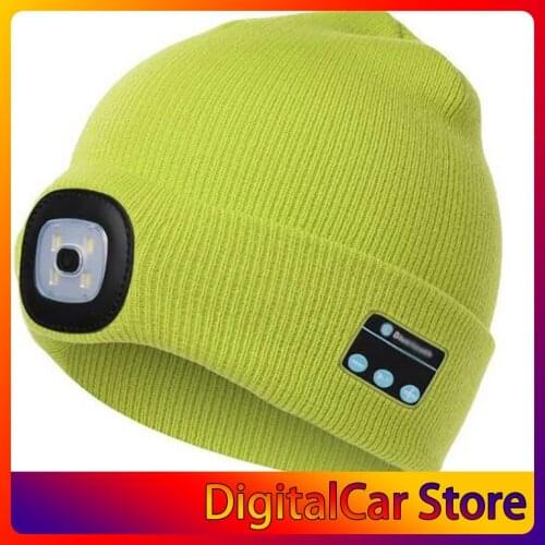 Winter Beanie Hat Wireless Bluetooth-compatible V5.0 Smart Cap Headphone Headset With 4 LED Light Handfree Music Headphone New