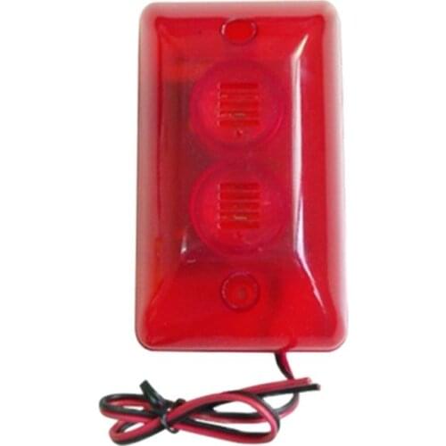 102 Wired Indoor Siren security Mini Siren w/ Red Flash Light for House Alarm System Strobe Light and Siren ALARM Speaker 110db