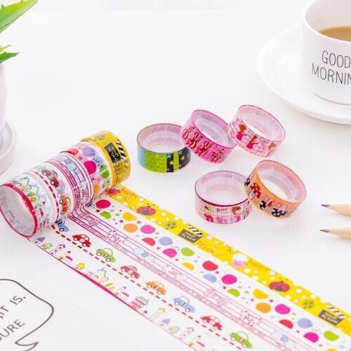 20 pcs Creative Cartoon Childrens Stickers Tape 2M Student Stationery Prizes Wholesale Stationery Store Supply