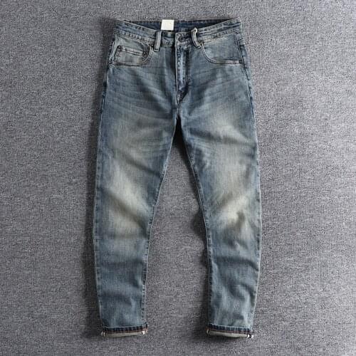 2020 Autumn new style American jeans mens slim fit small straight tube versatile long trouser high quality jeans 0647