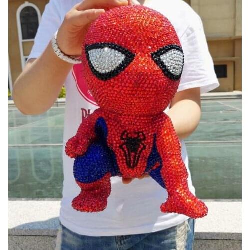 23cm Disney Spider-man Savings Bank Decoration DIY Diamond Set Money Box Boys and Girls Gift Saving Box Cartoon Cash Box Vinyl