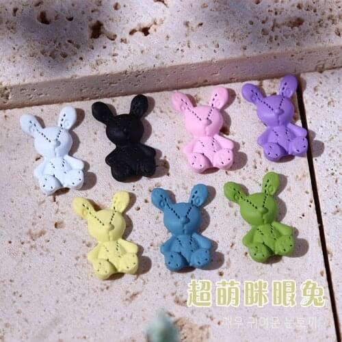 4 pieces of metal nail art rabbit jewelry cute cartoon colorful 3D nail decoration