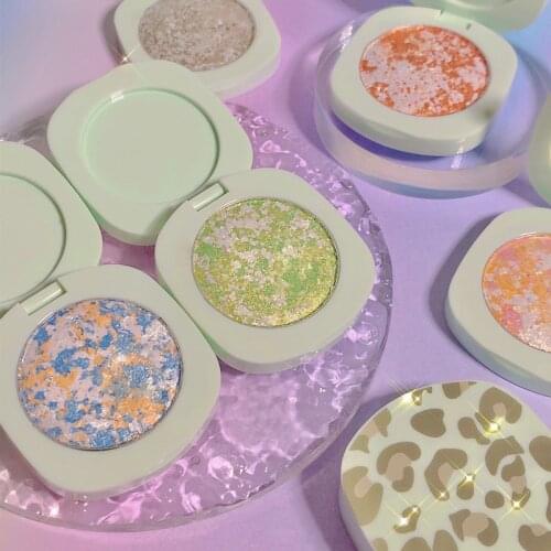 6-color High Disc Creative Mars Series Shiny Face Brightening Enhance Contour Powder Compact High-gloss Eye Shadow Cosmetic TSLM