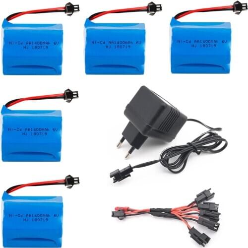 6V 1400mah Ni-CD Battery with Charger Cable T model For Rc toys Trains Robots Boats Cars Tanks Guns tools parts AA 6 v Battery