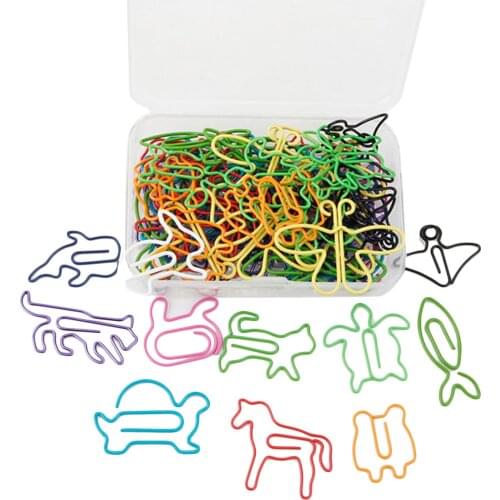 60pcs Funny Multicolor Animal Shaped Paper Clips Desk Accessories for Bookmark Notebook Office School Supplies Decor