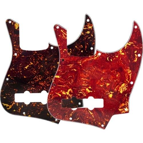 FLEOR Tortoise Shell JB Bass Pickguard JB Bass Pick Guard Scratch Plate & Screws for US/Mexico Bass 4 String