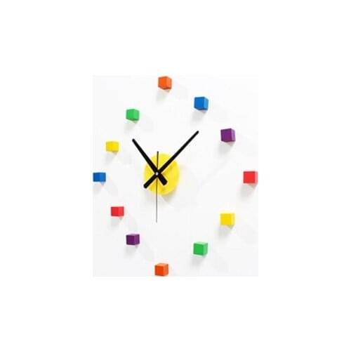 Creative color box clock DIY wood wall clock three - dimensional DIY fun combination of fashion watches fashion