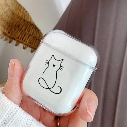 Case For Airpods Cute Cats Pattern Clear Soft Silicone Cases For AirPods Cases Protective Cover Bluetooth Wireless Earphone Case