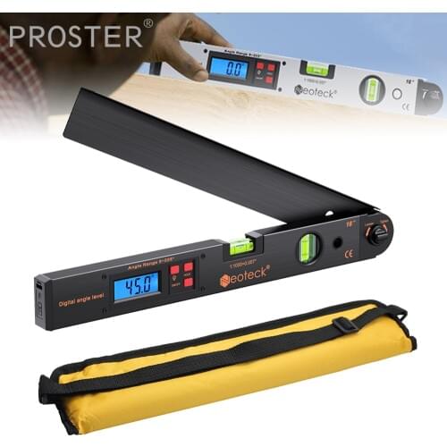 Proster 0~225° LCD Digital Protractor Spirit Level Angle Finder Gauge Meter Digital Angle Finder Digital Level