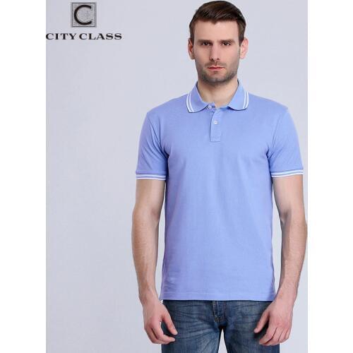 CITY CLASS New Mens Cotton Polo Shirt Brand Clothing Business Casual Solid Male Short Sleeve breathable polo shirt 2439