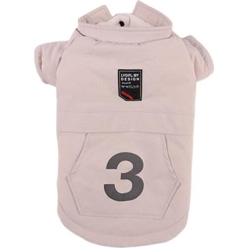 Dog Cat Fleece Jacket Letter Printed Pet Hoodie Coat Winter Pet Doggie Clothes Warm Clothing For Small Dogs Chihuahua Apparel