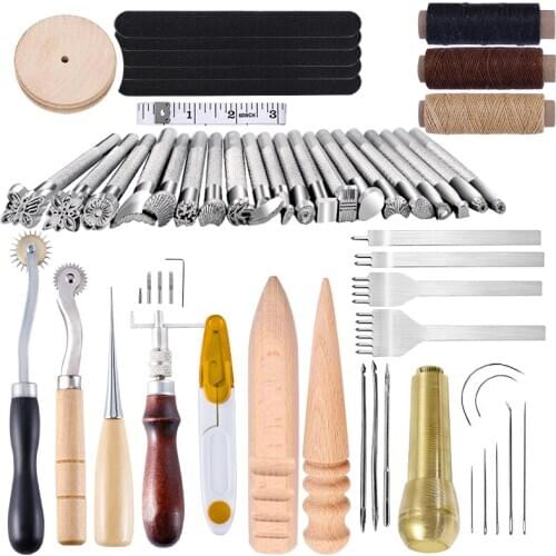 KAOBUY Professional Leather Craft Tools Kit Hand Sewing Carving Stitching Leather Craft Accessories DIY Tool
