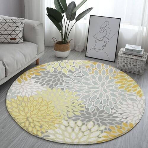 Carpet bedroom living room non-slip carpet circular floor mat geometric conifer printing children crawling mat modern living roo