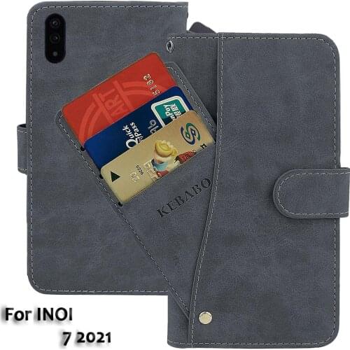 Leather Wallet INOI 7 2021 Case 6.22" Flip Fashion Luxury Front Card Slots Cases Cover Business Magnetic Phone Bags