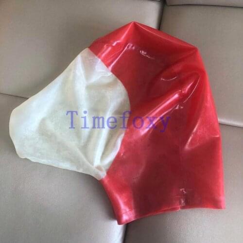 Latex Mask breathing Rubber Unisex Hood Fetish Mask latex headgear no zip