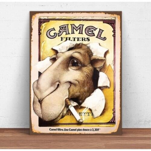 Camel Cigarette Metal Tin Sign Vintage Retro Style Metal Sign Wall Sign Wall Decor Poster Bar/Pub/Garage/Man Cave