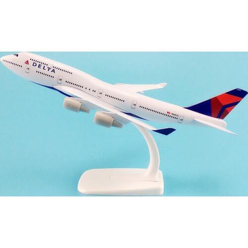 20cm Alloy Metal AIR American DELTA Airways Plane Model Boeing 747 B747 Airlines Airplane Model W Stand Aircraft Gift