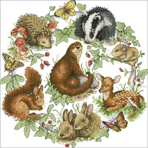 Wild animals 3 patterns counted 11CT 14CT 18CT DIY Cross Stitch Sets wholesale Cross-stitch Kits Embroidery Needlework