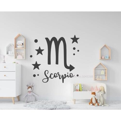 Zodiac Decal Horoscope Wall Decal Astrology Decor Zodiac Stickers Sun Moon Stars Wall Stickers Horoscope Gift Astrology Z522