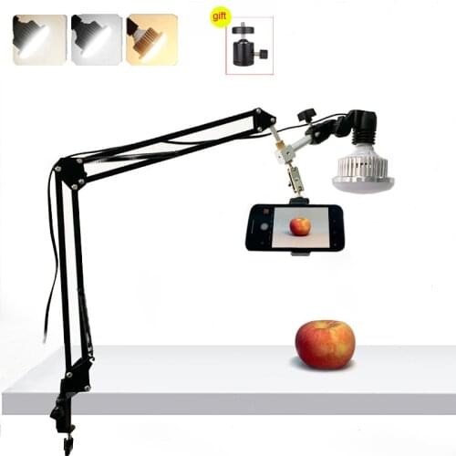 Photography Phone Desktop Suspension Arm Bracket Table Stand Kit 35W LED Lamp for Live Video Shooting Fill Light 3 Lighting Mode