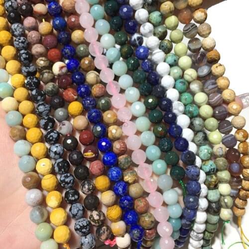 4mm 6mm 8mm 10mm 12mm Natural Faceted Round Beads Loose Spacer Beads For Healing Energy DIY Bracelet Accessories Jewelry Making