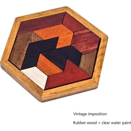 Puzzles Wood Geometric Abnormity Shape Puzzle Wooden Toys Tangram Jigsaw Board Montessori Educational Gifts For Kids Children