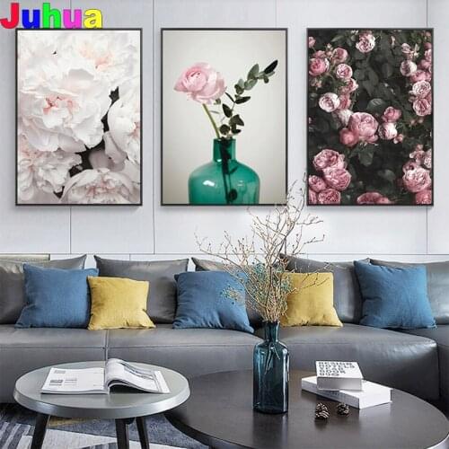 Fashion poster rose flower 5d Diamond Painting stitch Full Drill mosaic floral Diamond Embroidery wall decor nordic picture