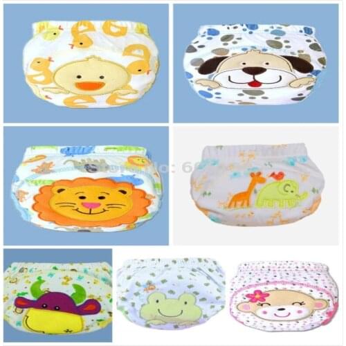 Baby Cotton Nappies Washable Infants Children Underwear Nappy Changing Waterproof Training Pants Panties Diaper 7pcs/lot