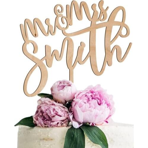 Custom Rustic Wood Mr & Mrs Wedding Cake Topper Personalized Names Wedding Cake Topper Custom name Wedding Decoration