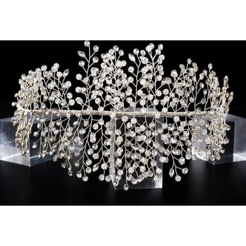 Handmade Stunning Crystal Wedding Headband Elegant Sparkly Full Rhinestone Wedding Tiara and Crown Handmade Wedding Headpieces