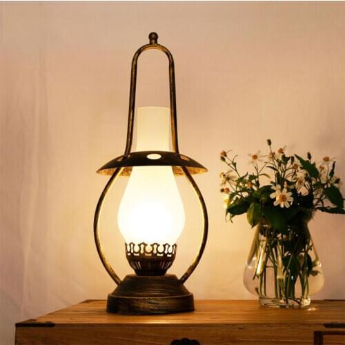 Retro kerosene table lamp Glass Lampshade NightStand Lamp Bedroom Kitchen Livingroom Study room Loft home decor Besides Lamp