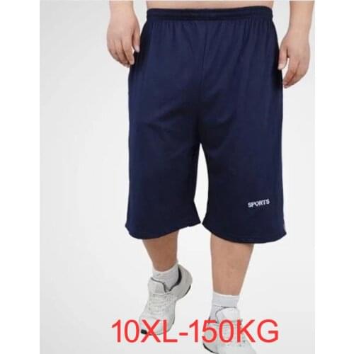 Size 10XL 150KG Men Summer Sports Shorts Big Size Cotton Shorts Navy Blue Black WorkOut Oversized High Elasticity Loose Homewear