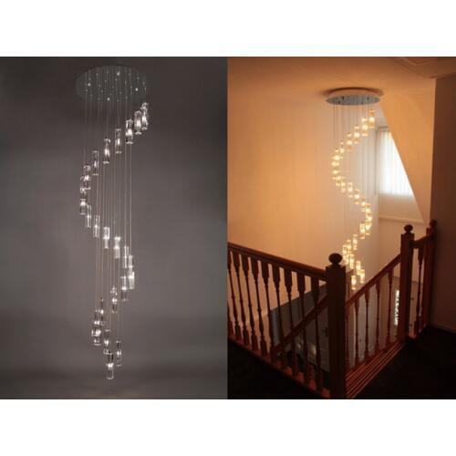 Modern spiral Crystal Stick Pendant Light 400*1500mm 25 Heads