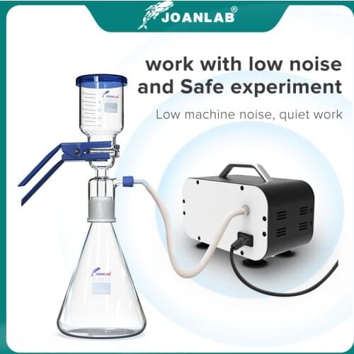 JOANLAB 1000ml Vacuum Filtration Apparatus+Oil-free Diaphragm Vacuum Pressure Pump LAB Solvent Filtration Apparatus