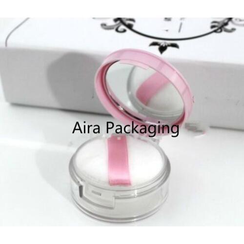 10G Pink Empty Pink Loose Powder Case n Sifter Cosmetic Blusher Powder Packing Jar n Mirror&Flip Lid Portable Loose Powder Pot