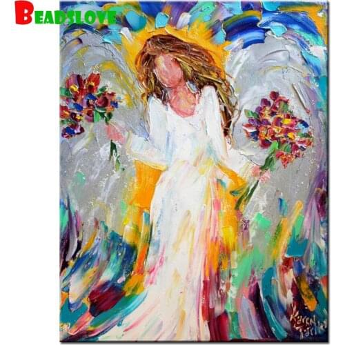 100% full Square Round diy diamond painting fairy Rhinestone Embroidery diamond mosaic Abstract angel flower