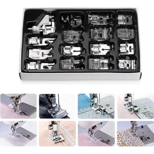16pcs Sewing Machine Foot Presser Narrow Rolled Hem Foot Sewing Machine Hemmer Presser Foot Holder For Brother Singer Janome