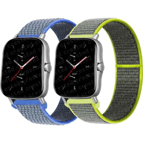 20mm/22mm Nylon band For Amazfit GTS/2/2e/GTS2 Mini/GTR 42mm/47mm/GTR2/2e/stratos 2/3 Sport Loop belt Bracelet Amazfit bip strap