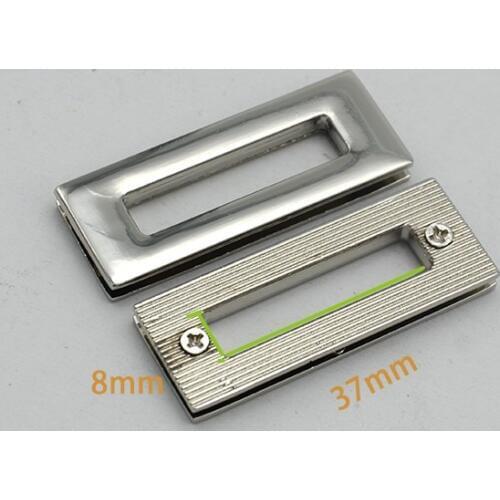 37x8mm inner size Nickel Screw Grommet high quality Silver Rectangle Alloying Grommet Eyelet 40sets/lot
