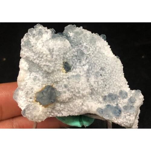 63.3gNatural blue-green fluorite and quartz minerals degaussing geology teaching specimens home decoration collection ornaments