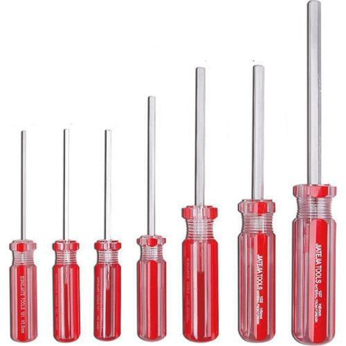 7pcs/set 1.5mm-6mm Hexagon Screwdriver Set CR-V Flat Head Hex Screw-driver Magnetic Allen Bolt Driver Hand Tools