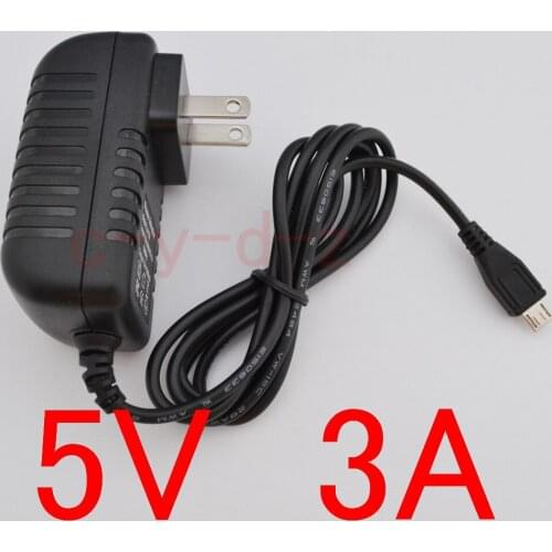 50PCS High quality 5V 3A micro usb ac/dc power adapter us plug charger supply 5v3a for raspberry pi zero other the
