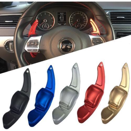 Aluminum Steering Wheel DSG Paddle Extension Shifter Sticker For Volkswagen Golf 6 Jetta GTI MK6 R20 CC R36 SCIROCCO Magotan