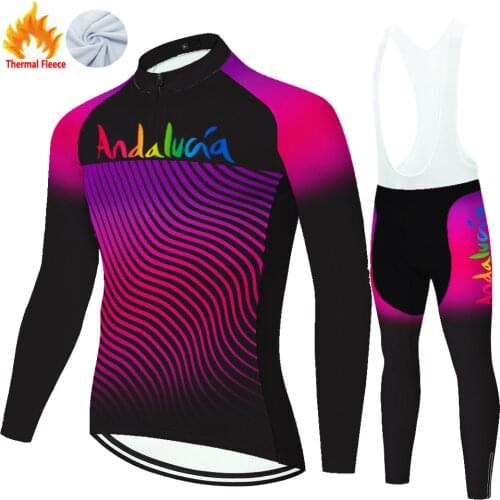 Andalucia Winter Thermal Fleece Ropa Para Masculino Tricota Hombre Equipamento Completo Ciclismo Estivo Maillot Ciclismo